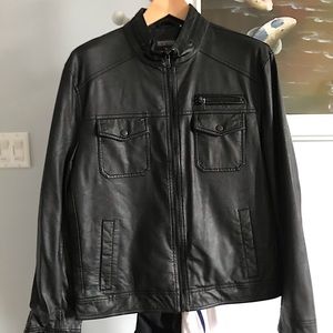 Kenneth Cole reaction smooth leather jacket men